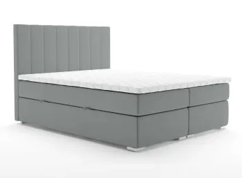 Łóżko kontynentalne SALIMA 160x200 szare velvet z pojemnikiem