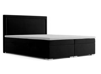 Łóżko kontynentalne NESS 160x200 czarne velvet z pojemnikiem