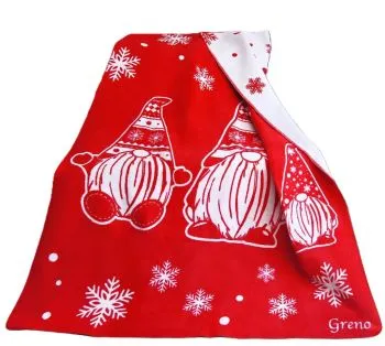 Koc RODZINNE SKRZATY 150x200 czerwony/biały Premium