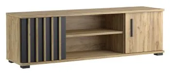 Szafka RTV KALI 140 czarna/dąb craft