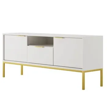 Szafka RTV AUSTIN 135 biała/złota