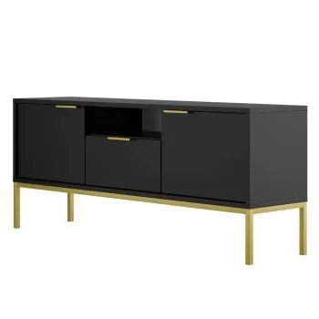 Szafka RTV AUSTIN 135 czarna/złota
