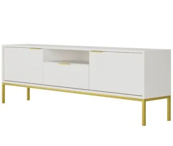 Szafka RTV AUSTIN 175 biała/złota