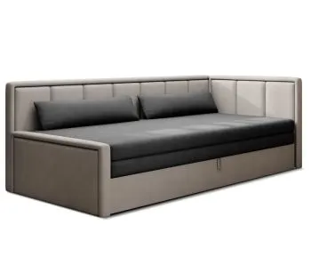 Sofa rozkładana z funkcją spania FULGEO jasna szara/szara prawa