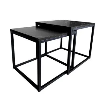Stolik kawowy 2w1 CUBE marmur czarny