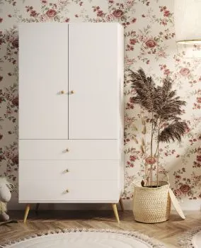 Szafa LEBEL z szufladami 3SZ 100cm biała mat