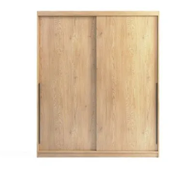 Szafa przesuwna SELLY BOX 180cm dąb bielony z szufladami, półkami i drążkami