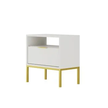 Szafka nocna AUSTIN biała/złota
