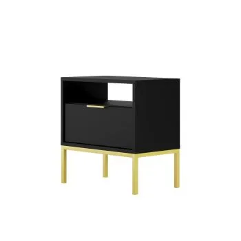 Szafka nocna AUSTIN czarna/złota