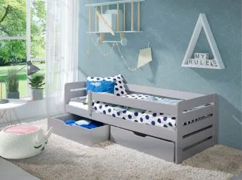 Łóżko dziecięce BLANDA 180x80 szare z szufladami