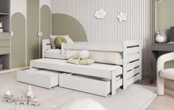 Łóżko dziecięce NAVESTI 180x80 białe dwuosobowe