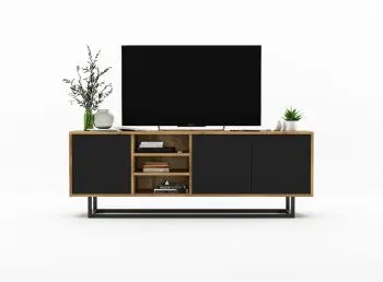 Szafka RTV NILA 1 150 dąb wotan/czarna mat