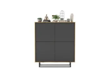 Komoda NILA 4D 113 dąb wotan/grafit mat