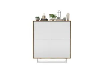 Komoda NILA 4D 113 dąb wotan/biała mat