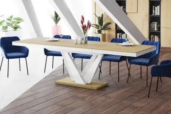 Stół rozkładany VEGAS 160(256)x89 dąb/biały