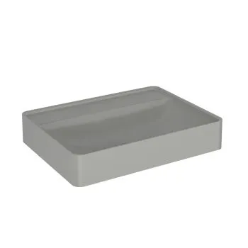 Umywalka wpuszczana VIBE 60 cm beton mat kwarcowa bez otworu na baterię