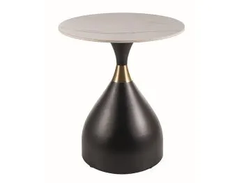 Ława VIRGO 50x50 biały marmur/czarny mat
