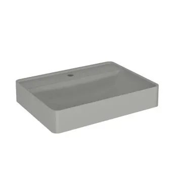 Umywalka wpuszczana VIBE 60 cm beton mat kwarcowa z otworem na baterię