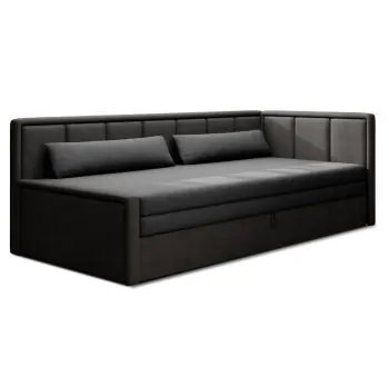 Sofa rozkładana z funkcją spania FULGEO czarna/szara prawa