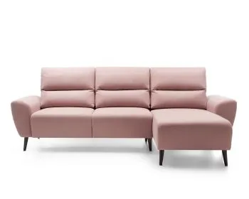 Narożnik z funkcją spania LAURA różowy prawy/lewy