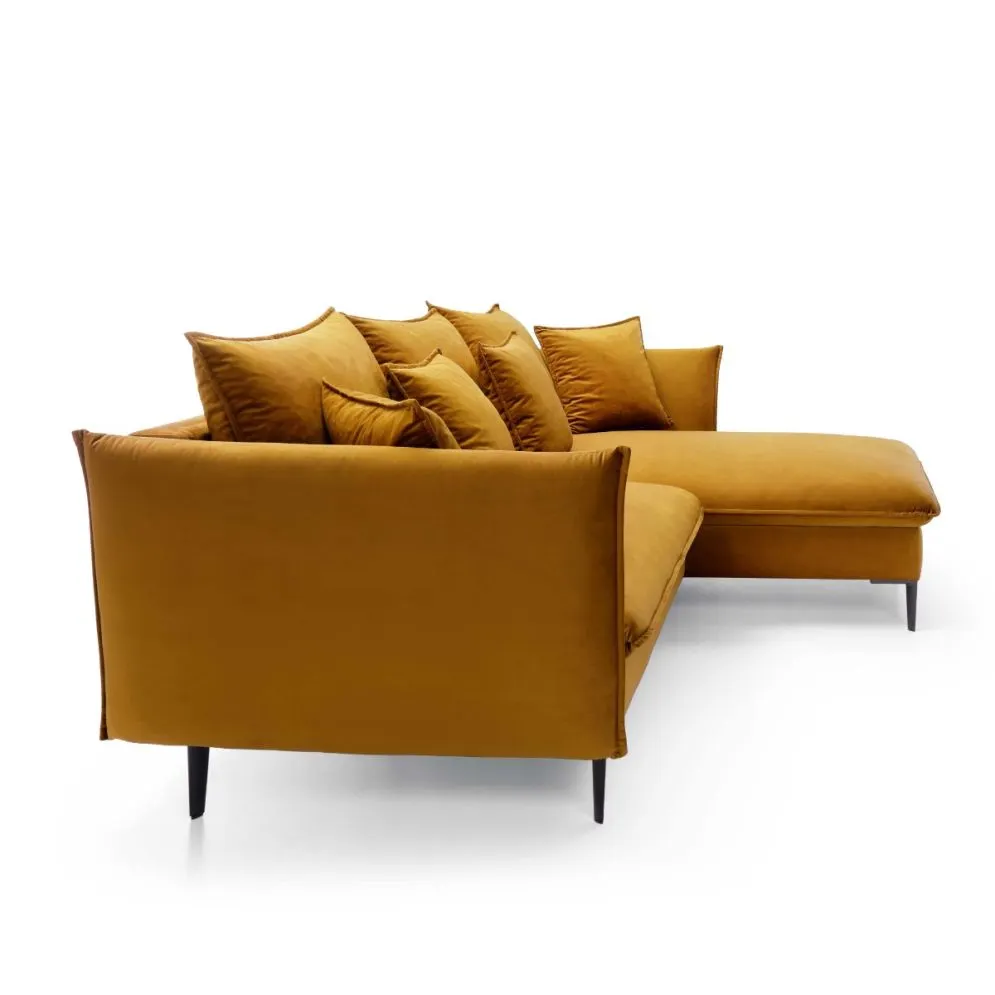 Narożnik z funkcją spania BOSS musztardowy komfortowy I sklep meblowy MIRAT.