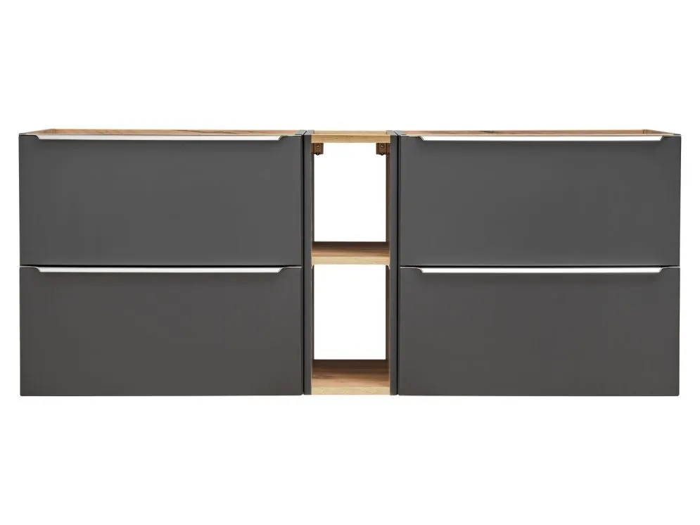 Nablatowa szafka pod umywalkę CAPRI 820 + CAPRI 820 + CAPRI 810 czarna mat | MIRAT. w stylu  kolekcja CAPRI