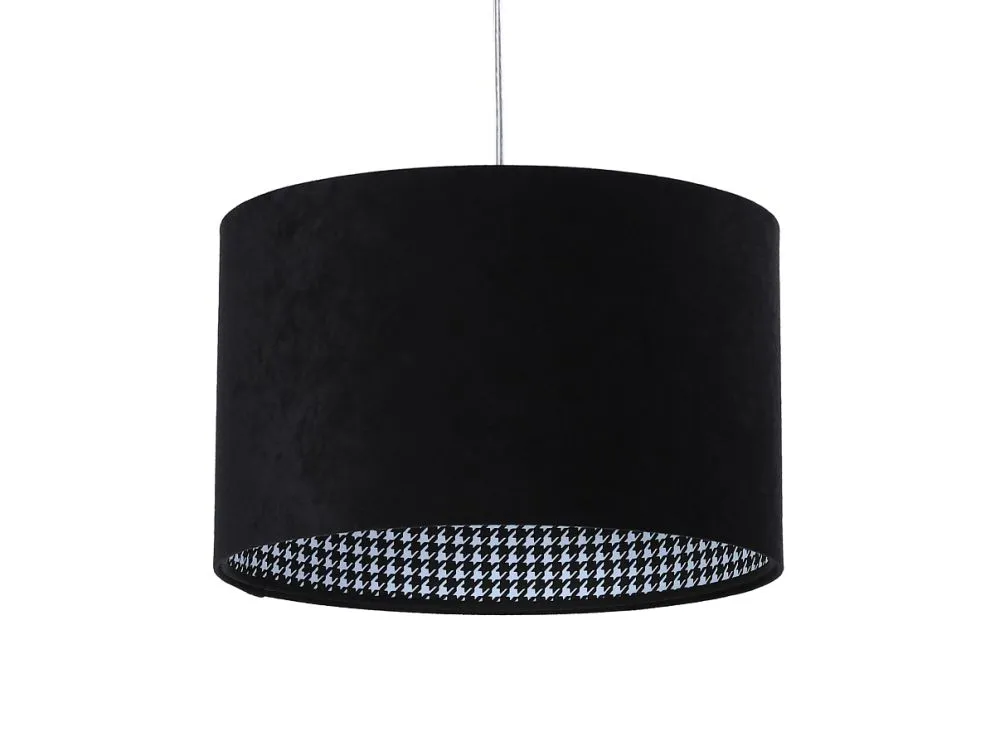 Lampa wisząca HOME 30 czarna welurowa walec | MIRAT.