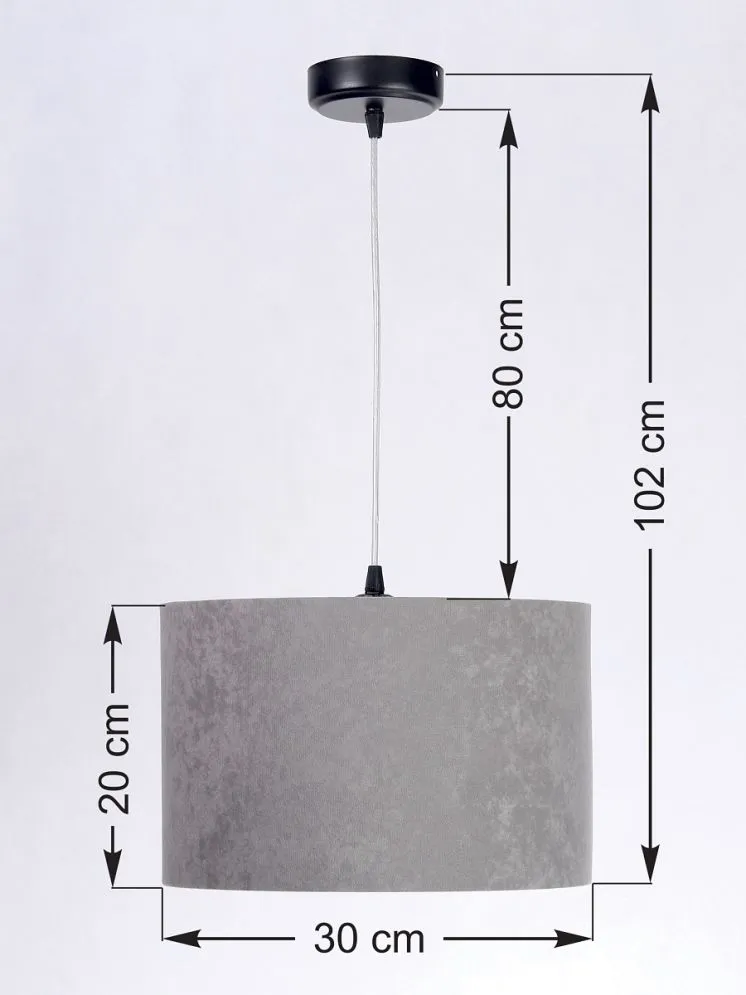 Lampa wisząca HOME 30 szara aksamitna polskiej produkcji | MIRAT.