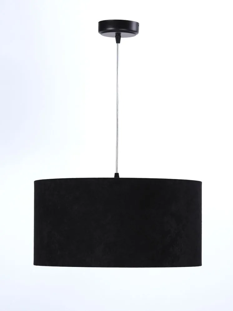 Lampa wisząca HOME 40 czarna/srebrna walec welurowa | MIRAT. w stylu kolekcja