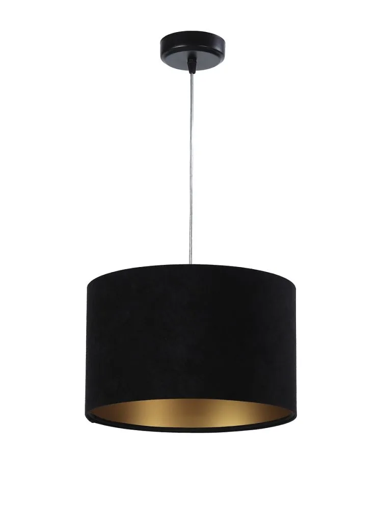 Lampa wisząca HOME 30 czarna/złota elegancka welurowa | MIRAT. w stylu kolekcja