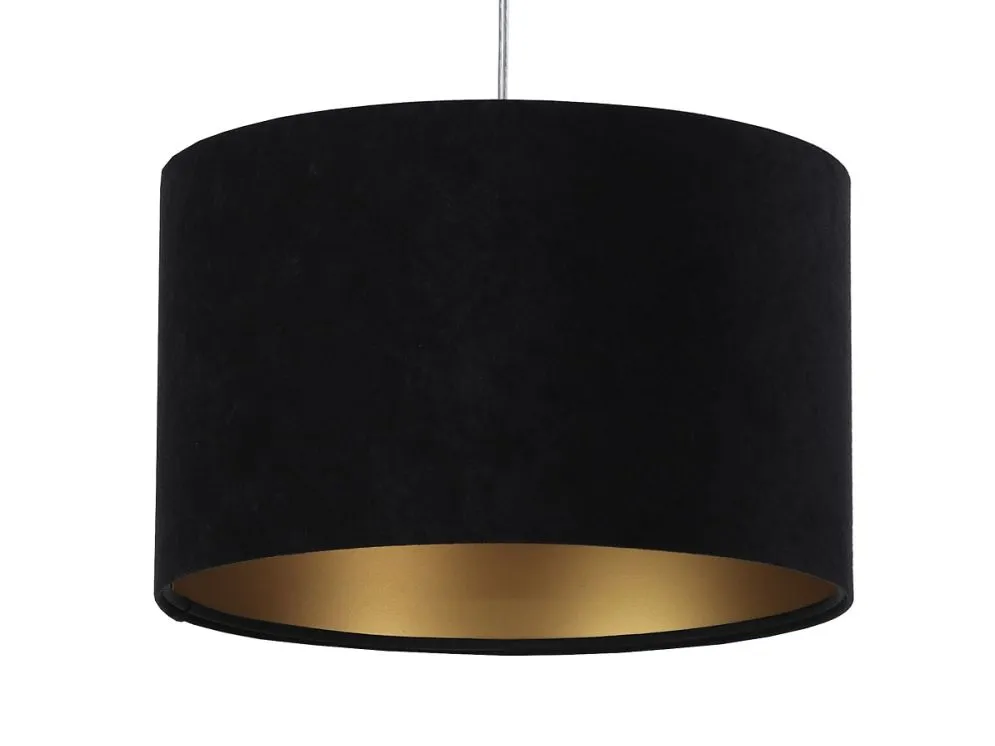 Lampa wisząca HOME 30 czarna/złota elegancka welurowa | MIRAT. w stylu kolekcja