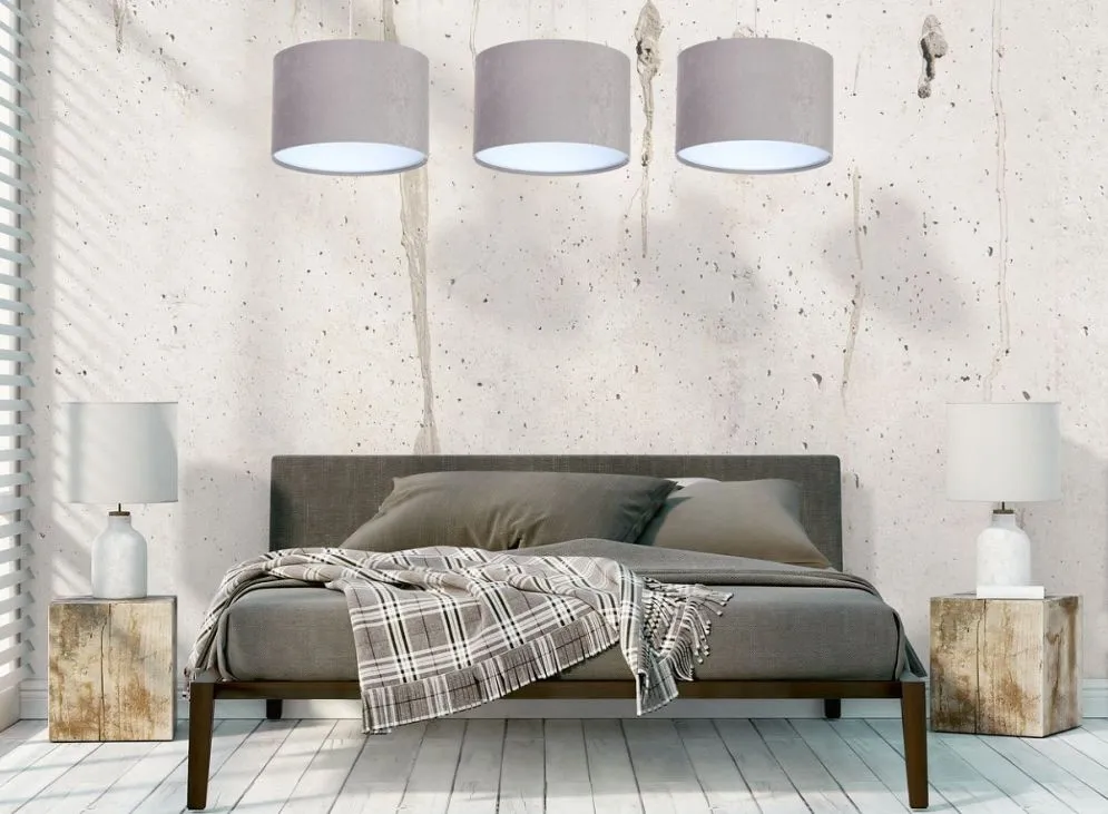 Lampa wisząca HOME 30 szara/biała ręcznie robiona welurowa | MIRAT. w stylu kolekcja