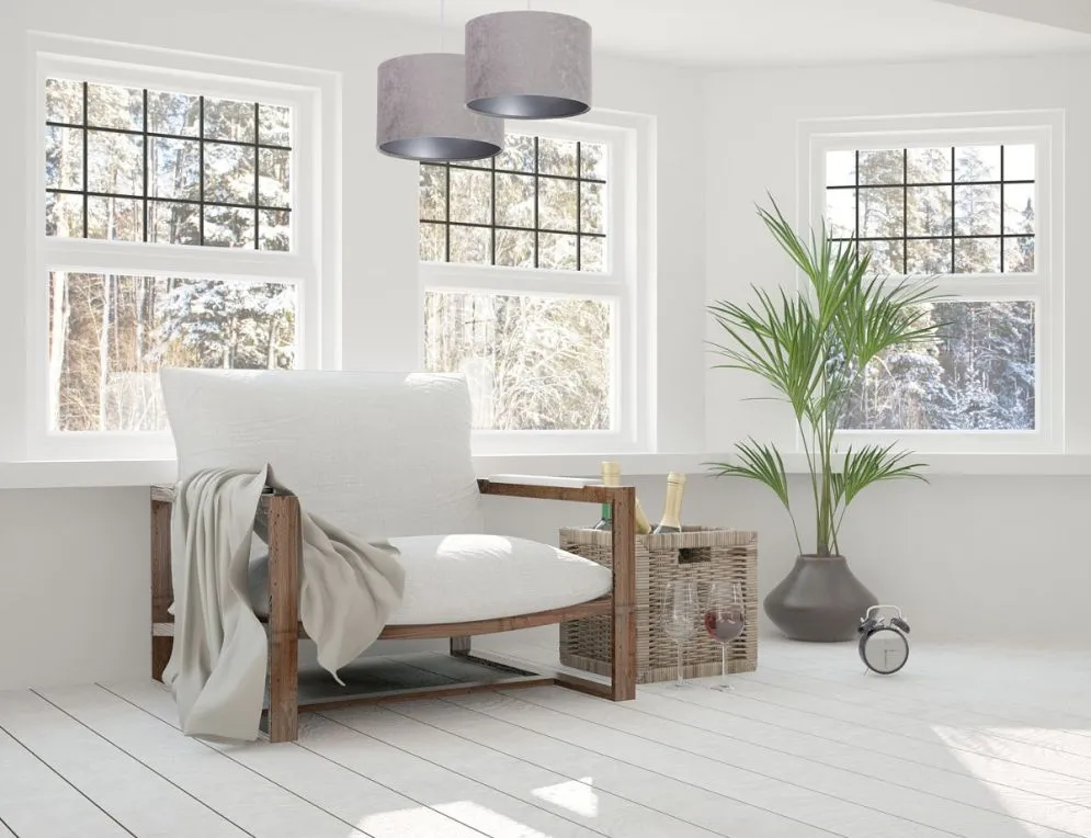 Lampa wisząca HOME 30 szara/srebrna mała do sypialni | MIRAT. w stylu kolekcja