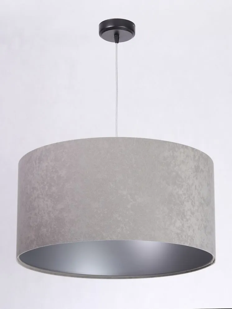Lampa wisząca HOME 60 szara/srebrna welurowa polskiej produkcji | MIRAT. w stylu kolekcja