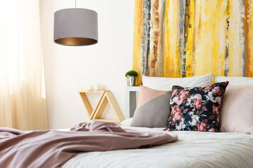Lampa wisząca HOME 30 szara/złota nowoczesna polskiej produkcji | MIRAT. w stylu kolekcja
