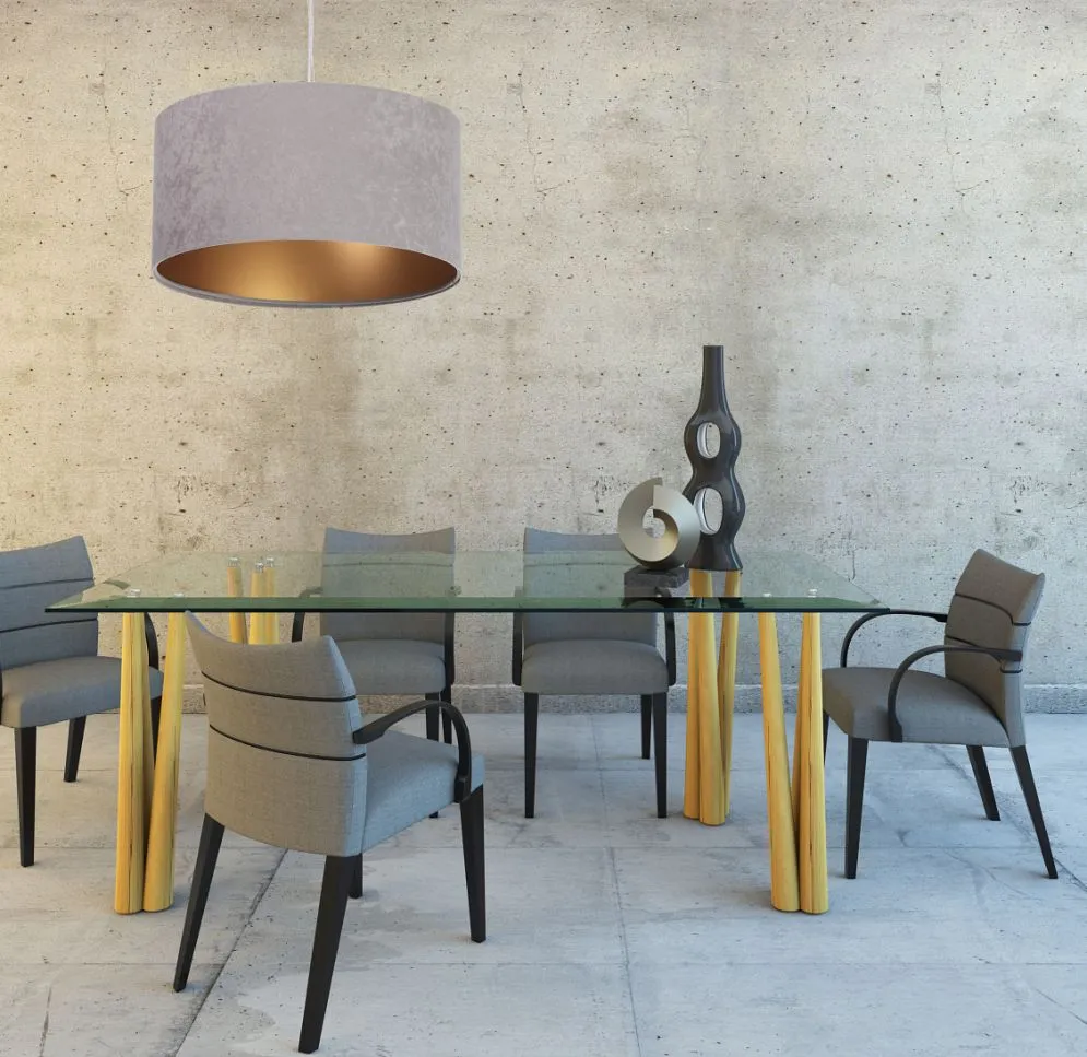 Lampa wisząca HOME 40 szara/złota ręcznie robiona do jadalni | MIRAT. w stylu kolekcja