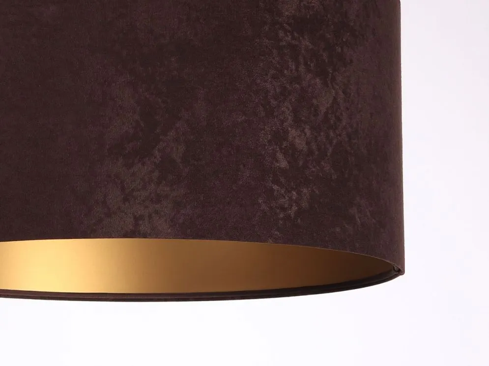 Lampa wisząca HOME 60 brązowa/złota welurowa w stylu glamour | MIRAT. w stylu kolekcja
