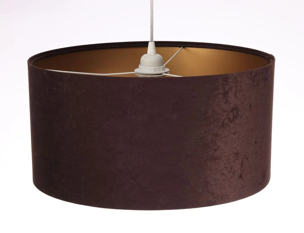Lampa wisząca HOME 60 brązowa/złota welurowa w stylu glamour | MIRAT. w stylu kolekcja
