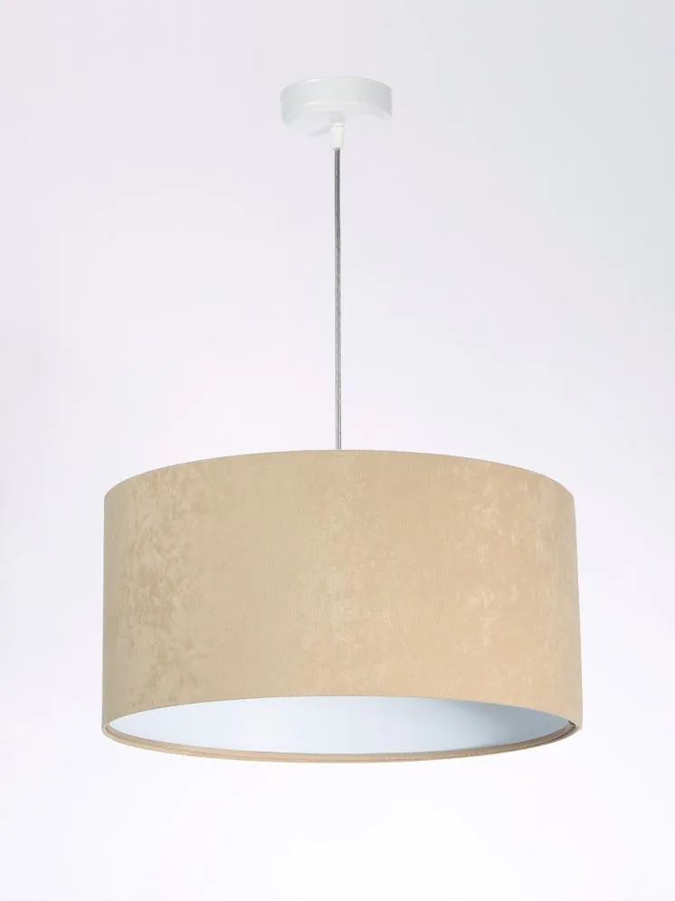 Lampa wisząca HOME 40 beżowa/biała do jadalni welurowa | MIRAT. w stylu kolekcja