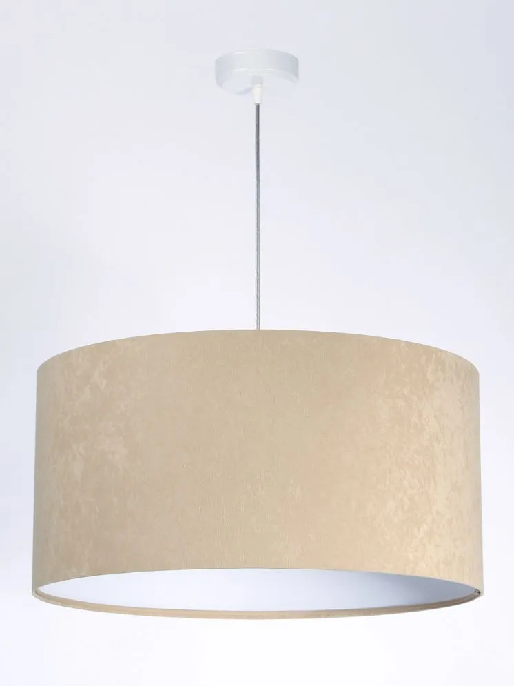 Lampa wisząca HOME 50 beżowa/biała w kształcie walca | MIRAT. w stylu kolekcja