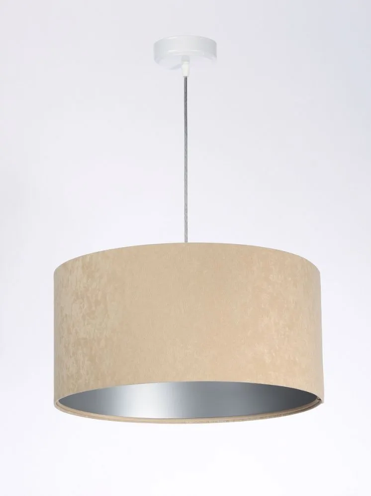 Lampa wisząca HOME 60 beżowa/srebrna w stylu glamour | MIRAT.