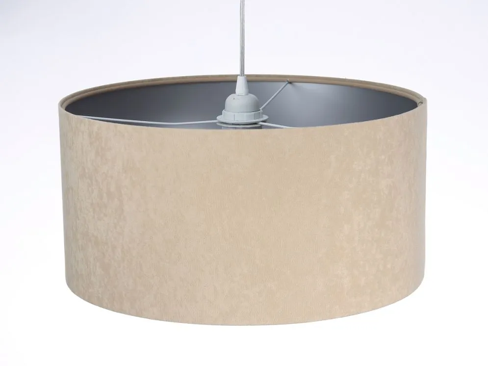 Lampa wisząca HOME 60 beżowa/srebrna w stylu glamour | MIRAT.