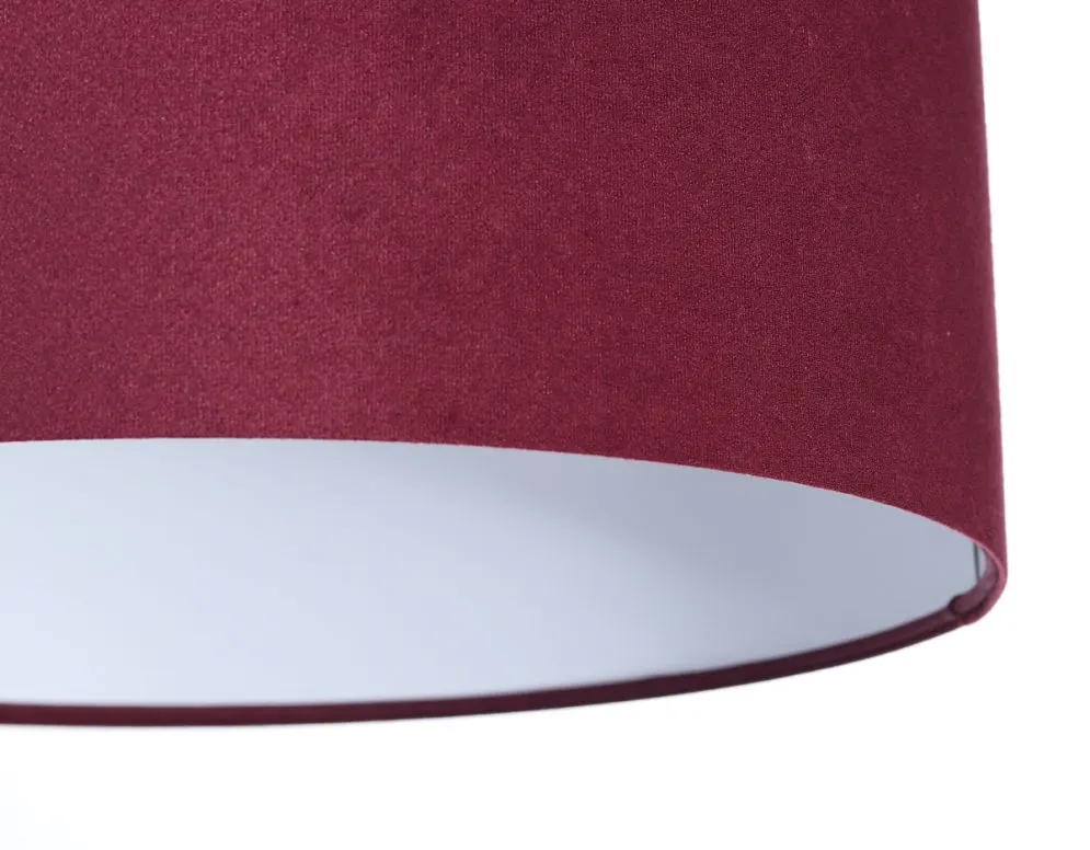 Lampa wisząca HOME 60 bordowa/biała do salonu aksamitna | MIRAT.