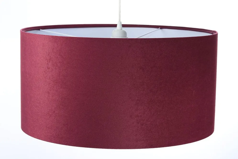 Lampa wisząca HOME 60 bordowa/biała do salonu aksamitna | MIRAT.