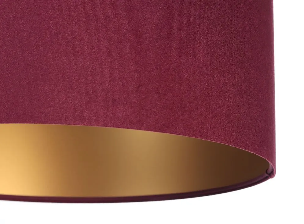 Lampa wisząca HOME 40 bordowa/złota do salonu welurowa | MIRAT.