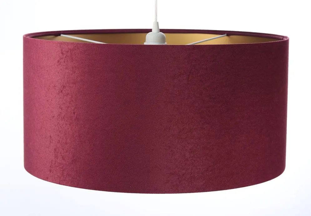 Lampa wisząca HOME 40 bordowa/złota do salonu welurowa | MIRAT.