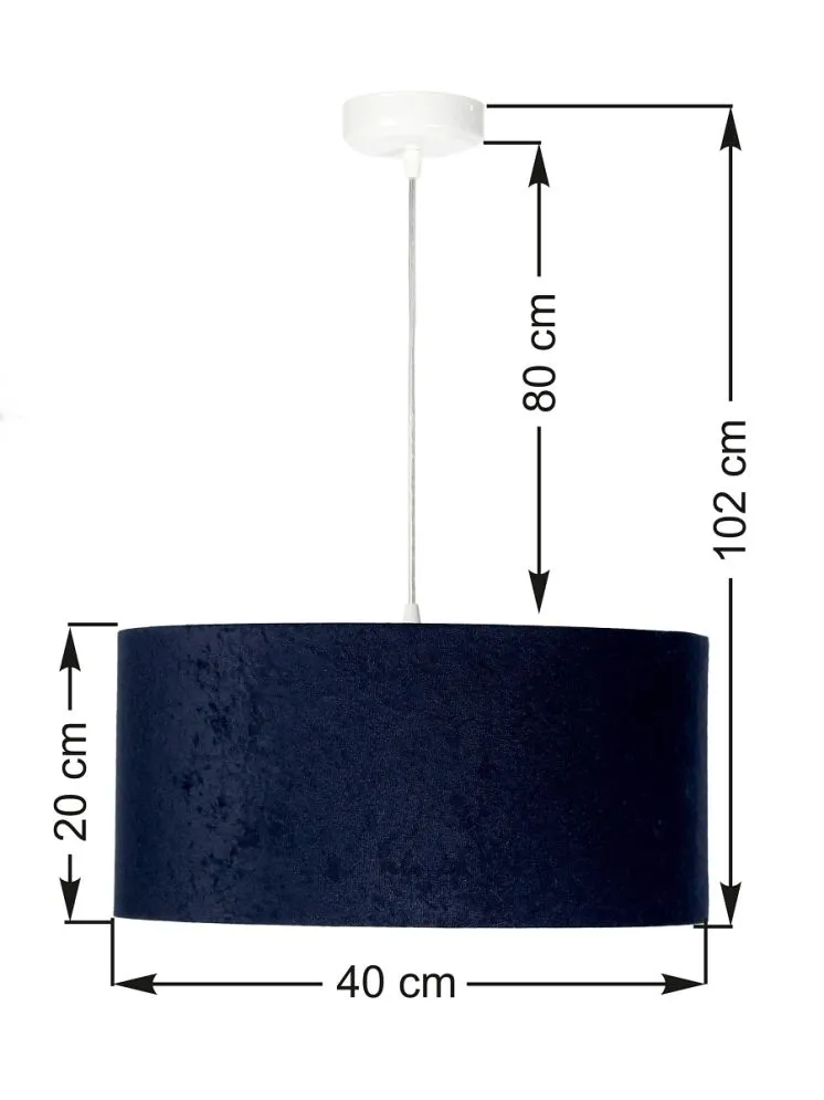 Lampa wisząca HOME 40 granatowa/biała ręcznie robiona polskiej produkcji | MIRAT.