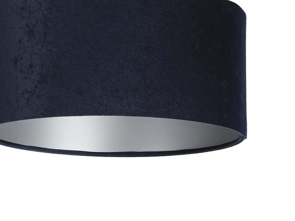Lampa wisząca HOME 30 granatowa/srebrna w kształcie walca | MIRAT.