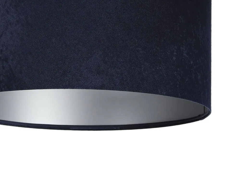 Lampa wisząca HOME 60 granatowa/srebrna welurowa na 1 żarówkę | MIRAT.