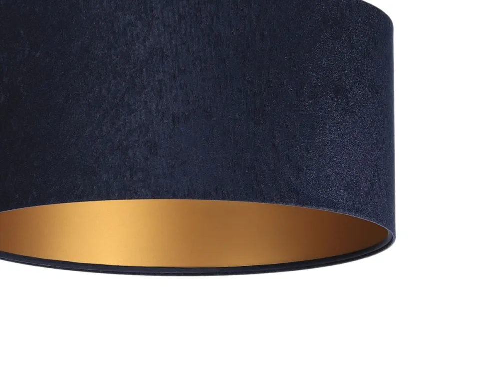 Lampa wisząca HOME 40 granatowa/złota welurowa do salonu | MIRAT.